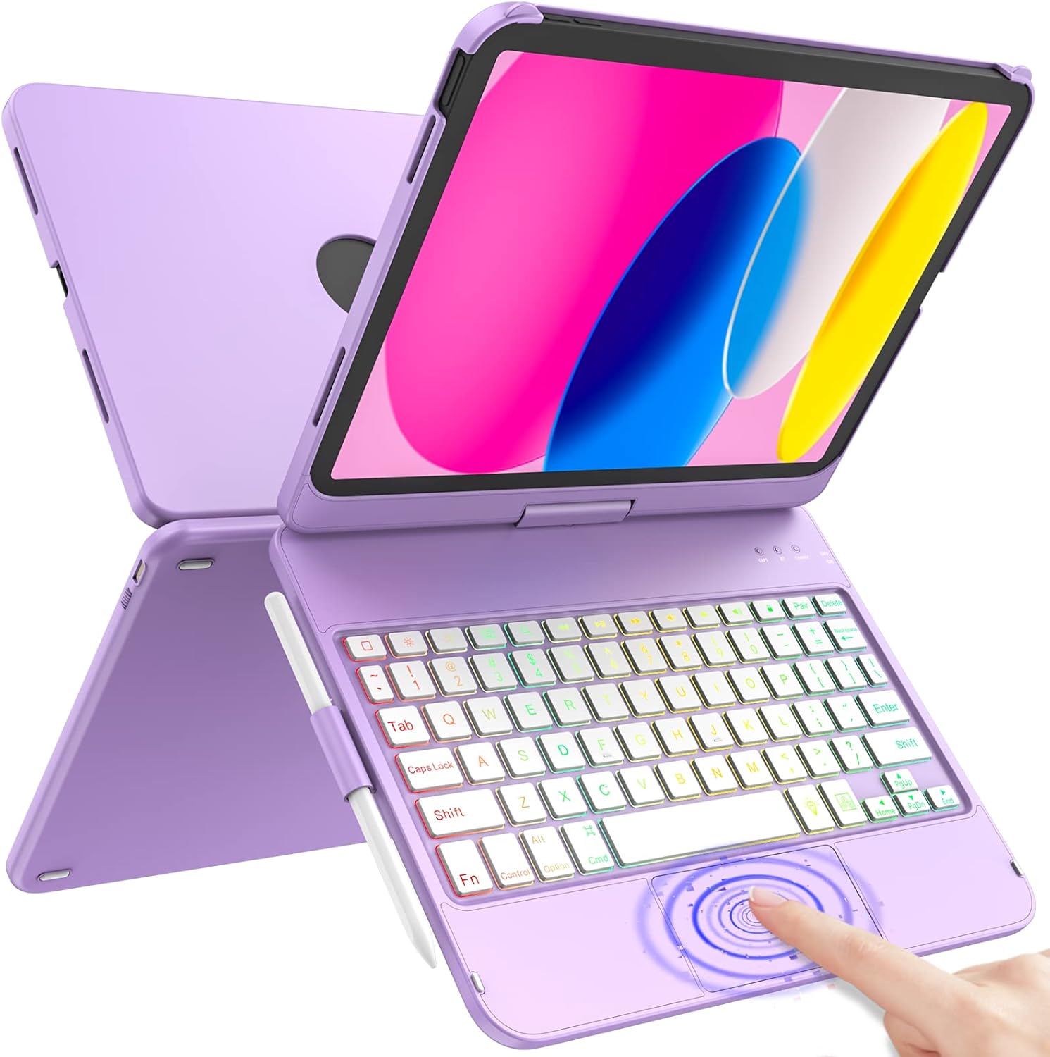 iPad A16 11th Gen Case with Keyboard and Touch Features