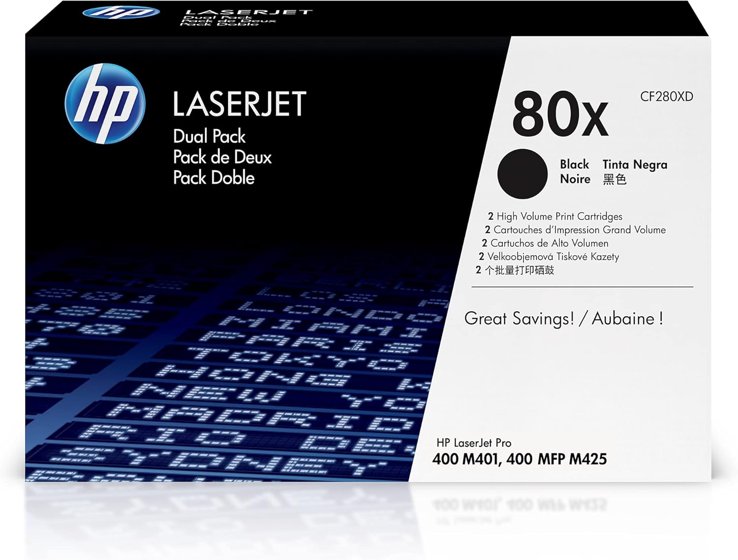 HP 80X Black High-Yield Toner Cartridges for LaserJet Pro 400