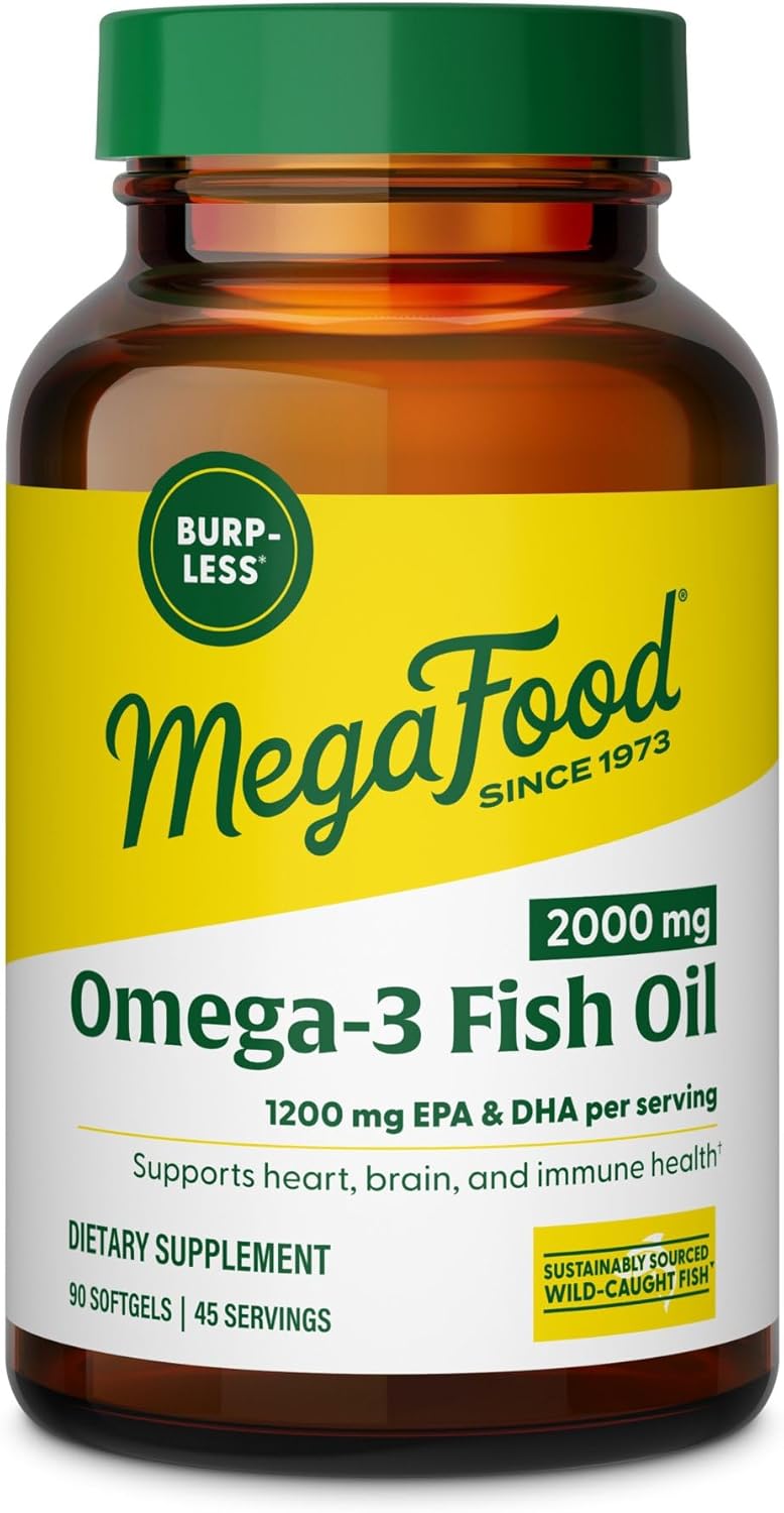 MegaFood Fish Oil Omega 3 Supplements for Heart & Brain Health