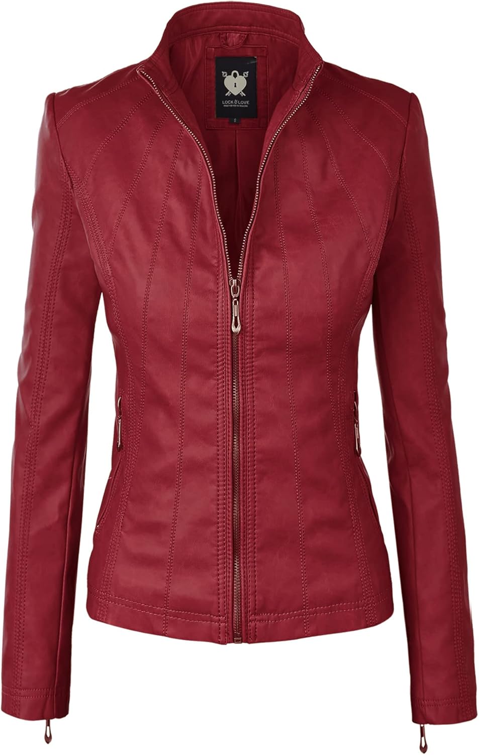 Stylish Vegan Leather Moto Jacket for Women - Slim Fit Design