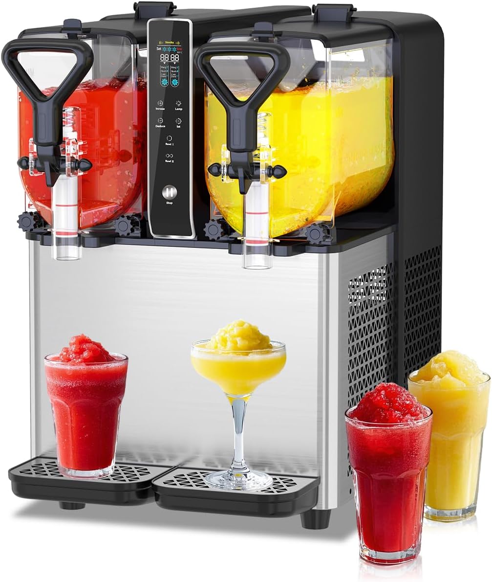 No Ice Needed! 1.6 Gallons Margarita Machine, 500W Slushy Maker for Parties - GSEICE
