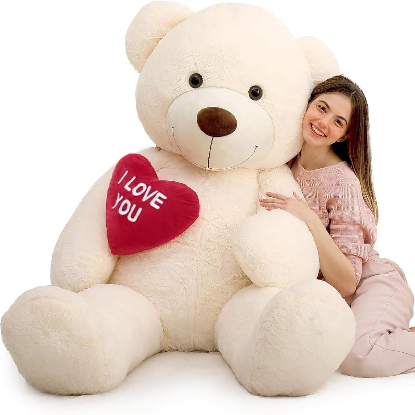 MaoGoLan Big Teddy Bear 6 Feet for Girlfriend - I Love You Heart