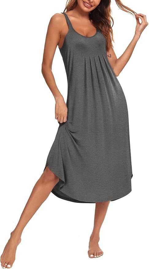 Ekouaer Women's Sleeveless Long Nightgown Soft Sleep Dress