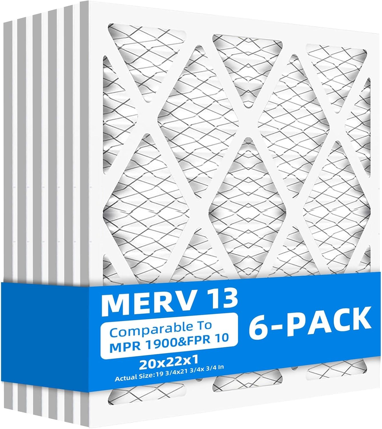 20x22x1 Furnace Air Filters, MPR 1900 & FPR 10, MERV 13