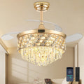 Fandelier Ceiling Fan with Light 42in Retractable Chandelier Fan