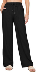 Women Linen Wide Leg Pants - Comfortable Cotton Linen Palazzo
