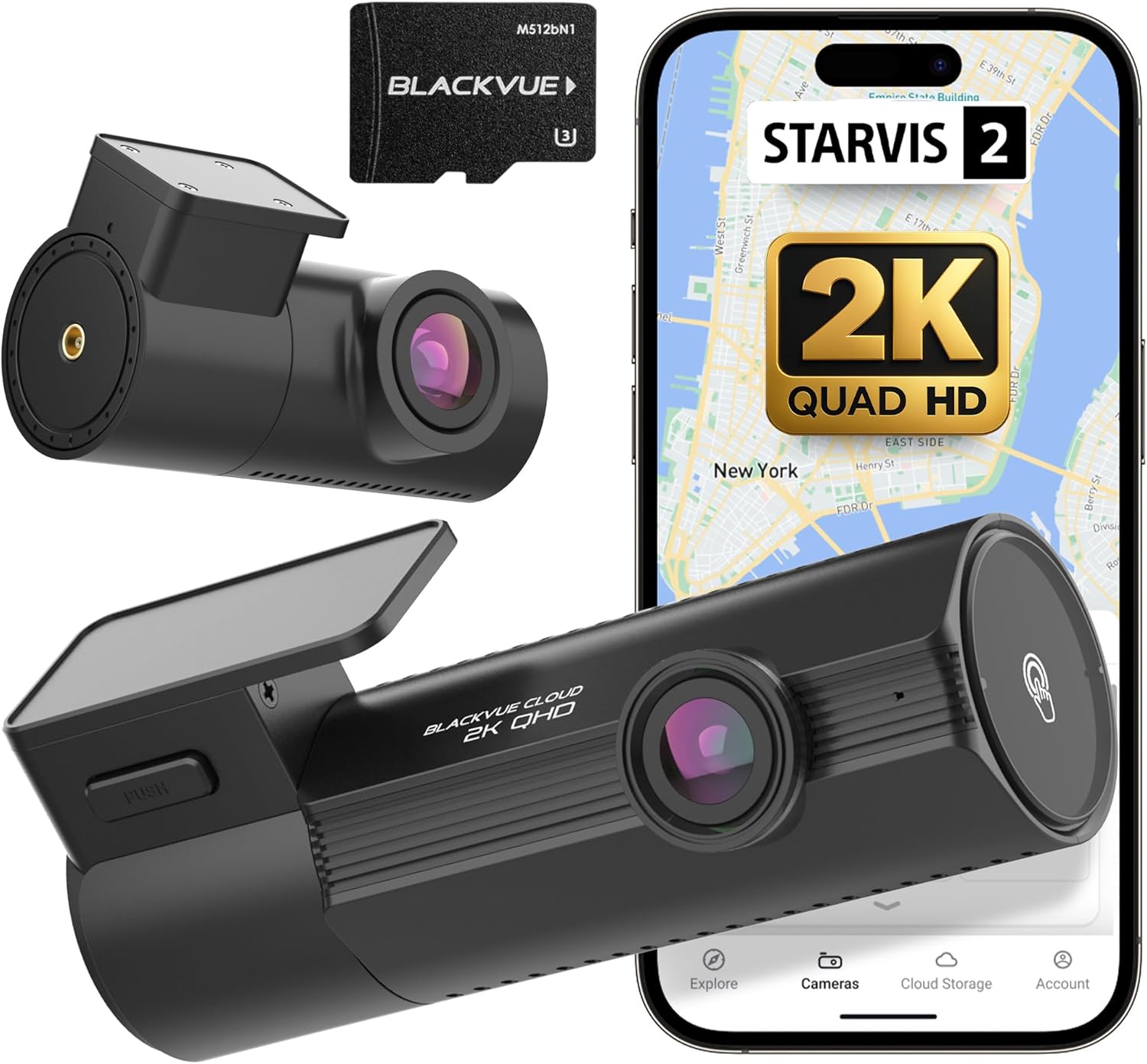 BlackVue Elite 8-2CH Dash Cam with Dual 2K QHD Recording