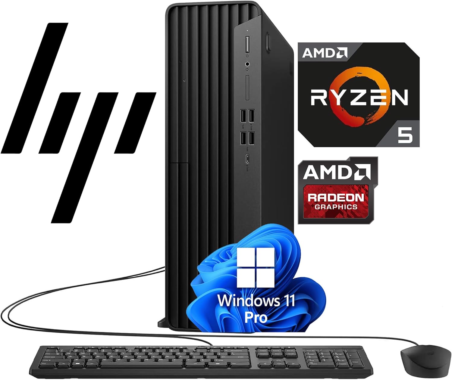HP Desktop Computer Elite SFF G9 with Ryzen 5 Processor and SSD