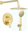 Gabrylly Gold Shower Head System - High Pressure 5-Setting Combo