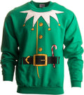 Christmas Sweater Sweatshirts | Santa Claus and Elf Holiday Crewneck