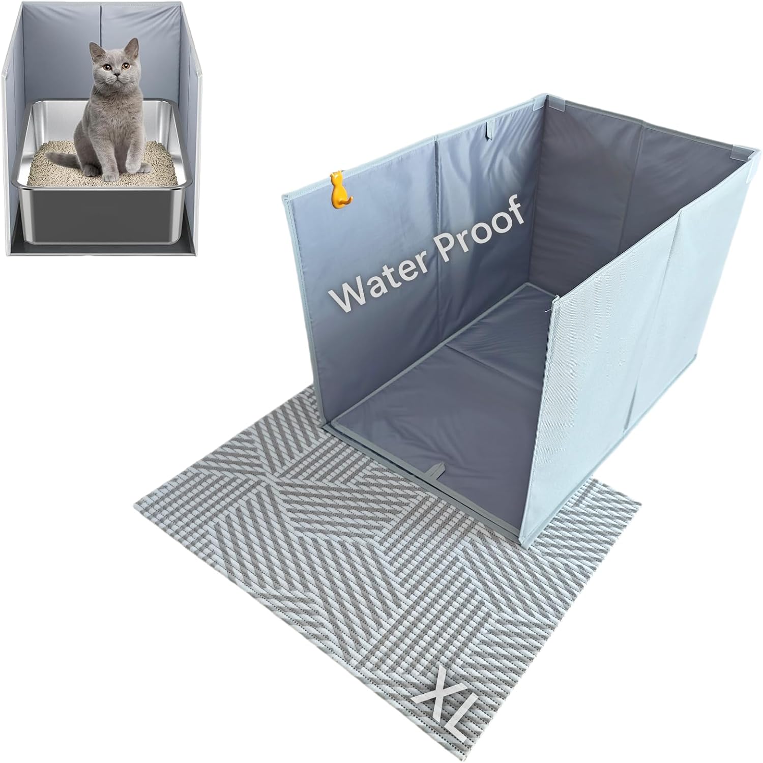 Extra Large Cat Litter Box Enclosure with Waterproof Splash Guard