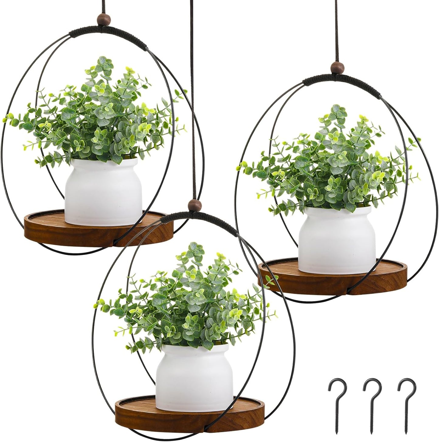 Hanging Planters for Indoor Plants - Boho Style Black Hanger