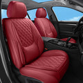 Car Seat Covers Full Set Red - Luxury Faux Leather Waterproof Fit