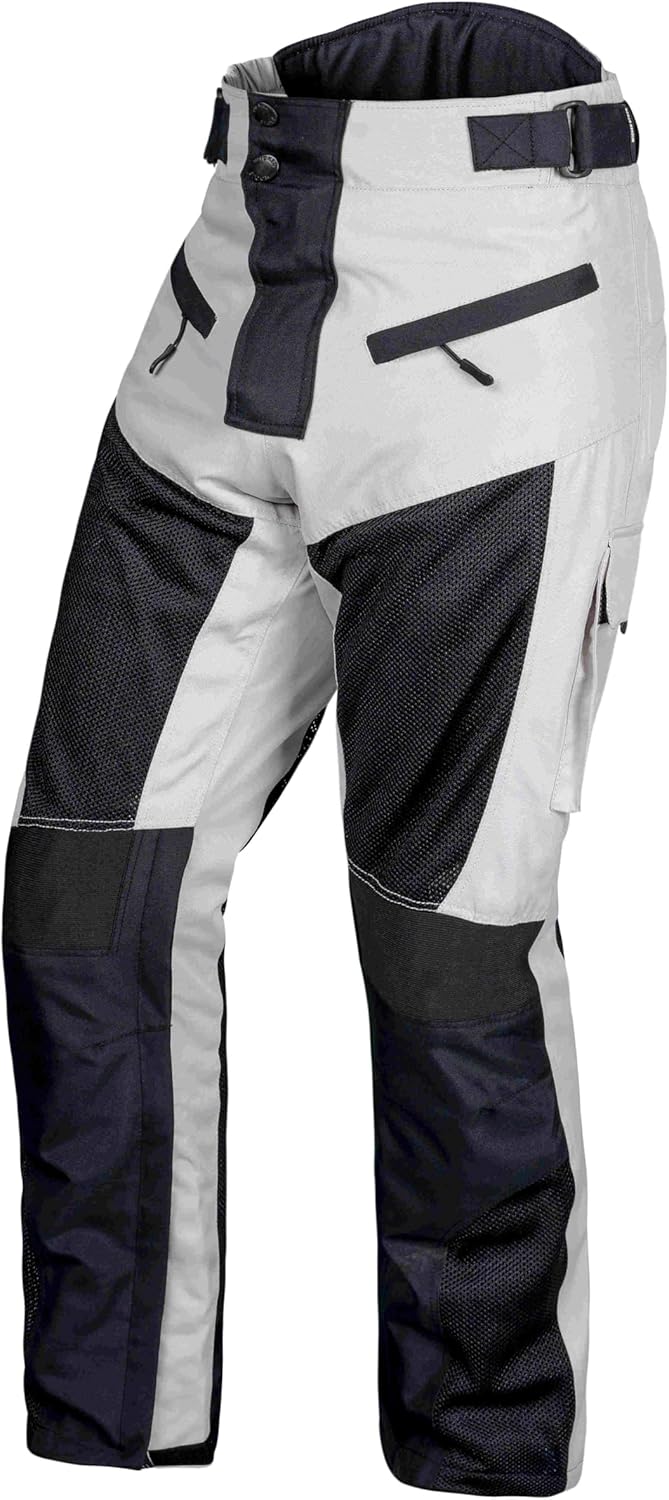 WICKED STOCK Men's Grey Mesh Motorcycle Pants for Summer Riding