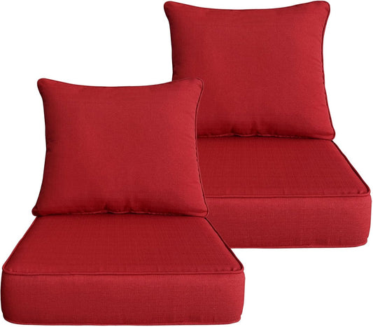 22x24 inch Outdoor Deep Seat Cushions Set of 2 for Comfort