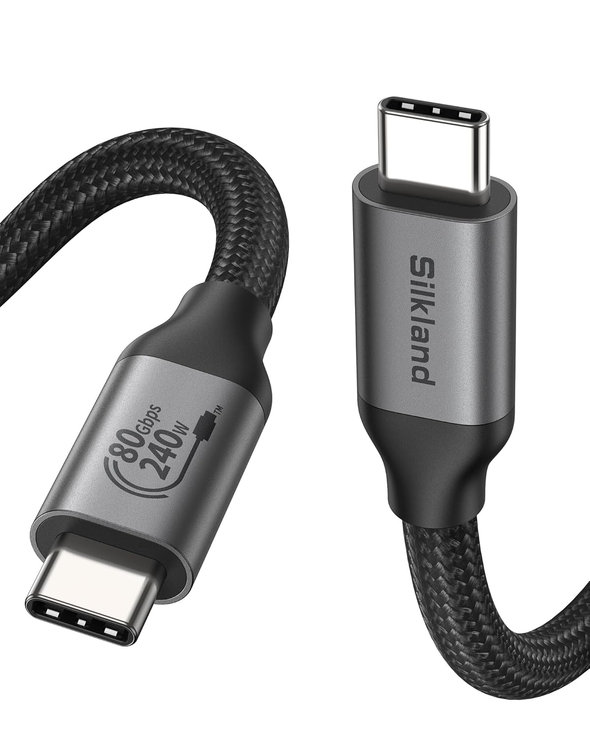 Silkland 80Gbps USB 4 Cable for Thunderbolt 5 - 6.6FT/2M
