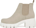 Women Lug Sole Mid Heel Chelsea Bootie - Chunky 2in Heel
