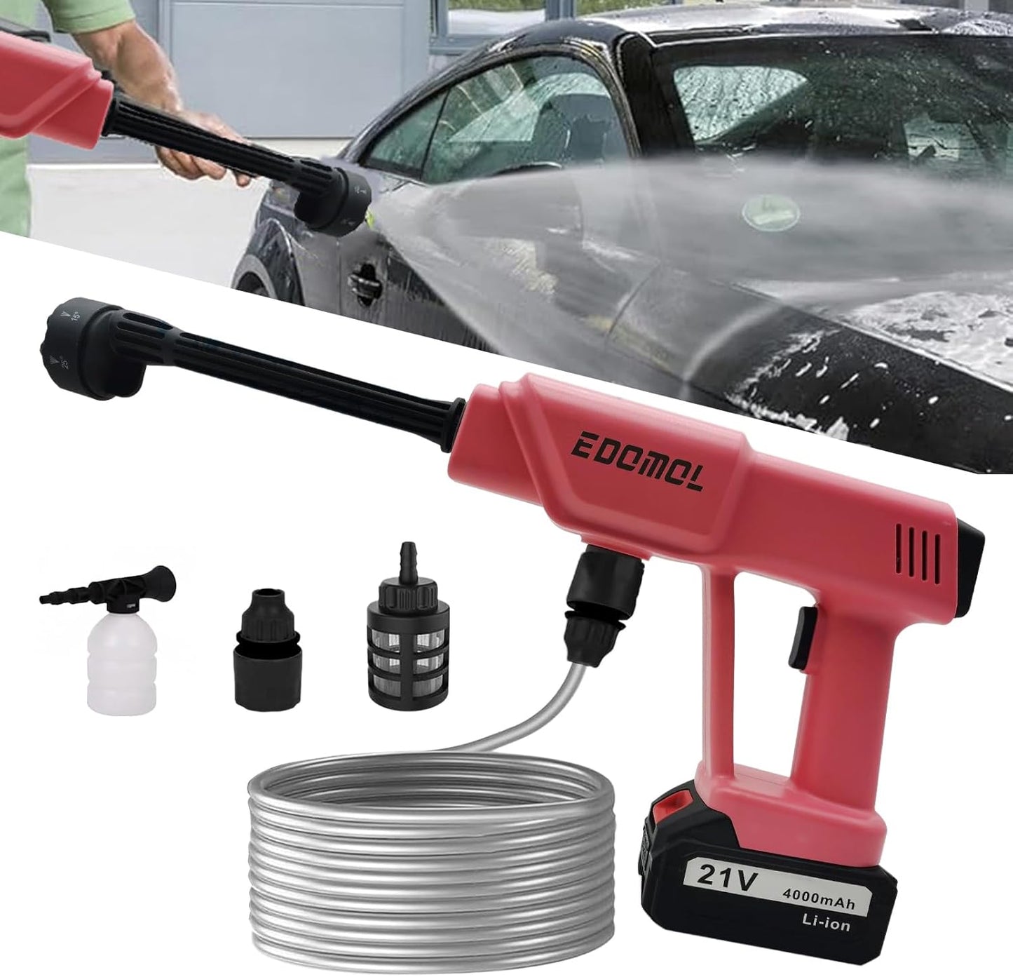 Cordless Pressure Washer for Women - 21V Portable Power Washer