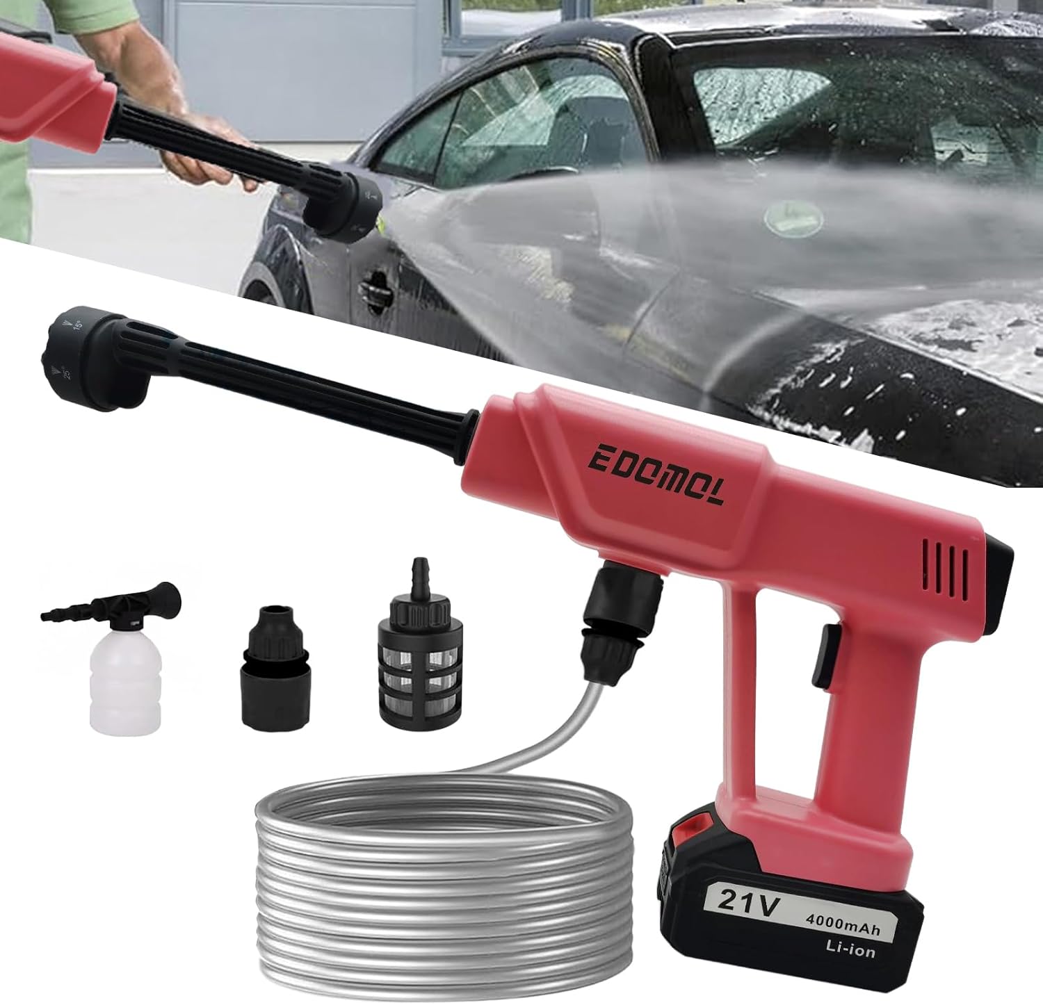 Cordless Pressure Washer for Women - 21V Portable Power Washer