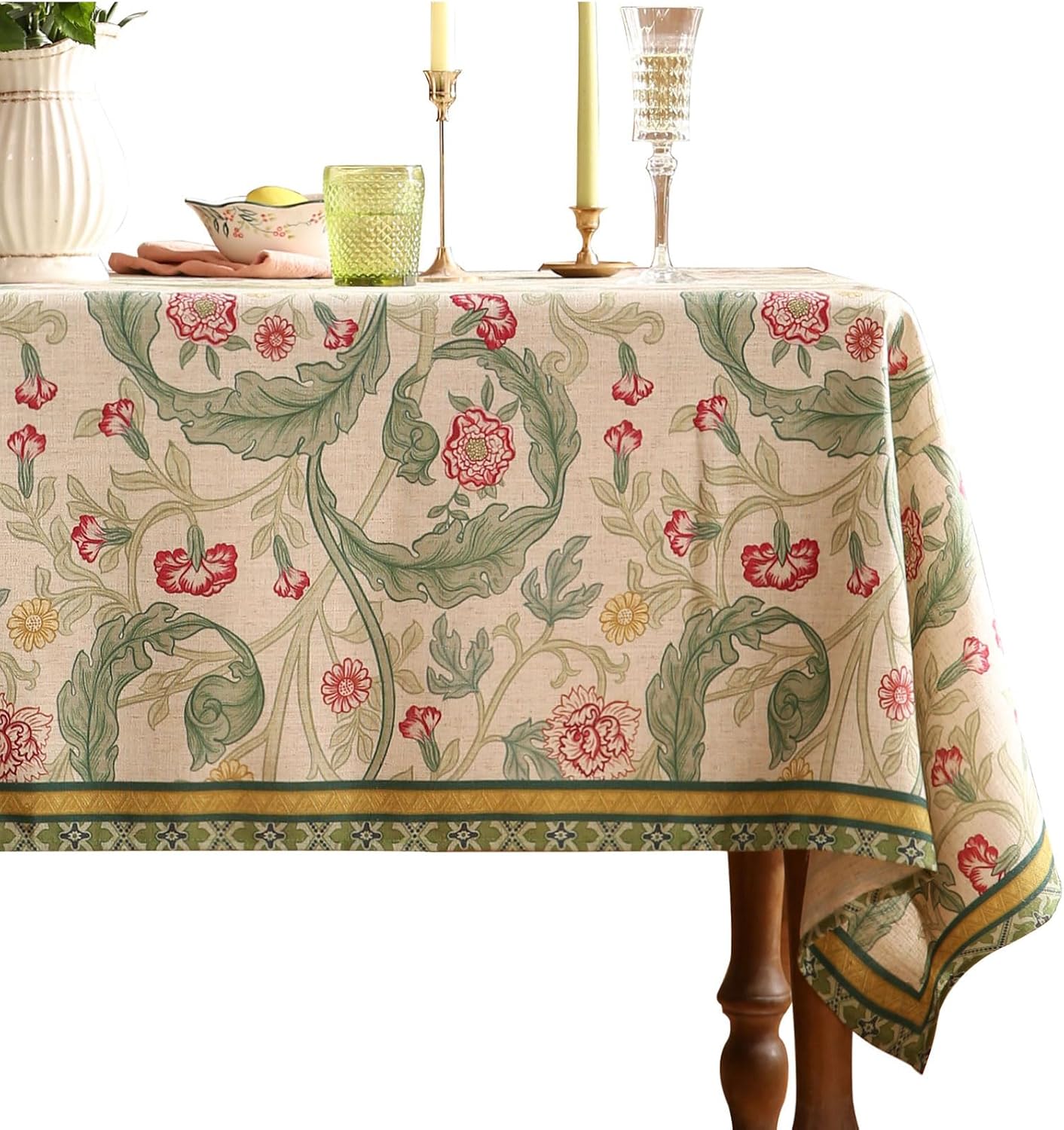 Designer French Vintage Rectangle Tablecloth for Dining Decor