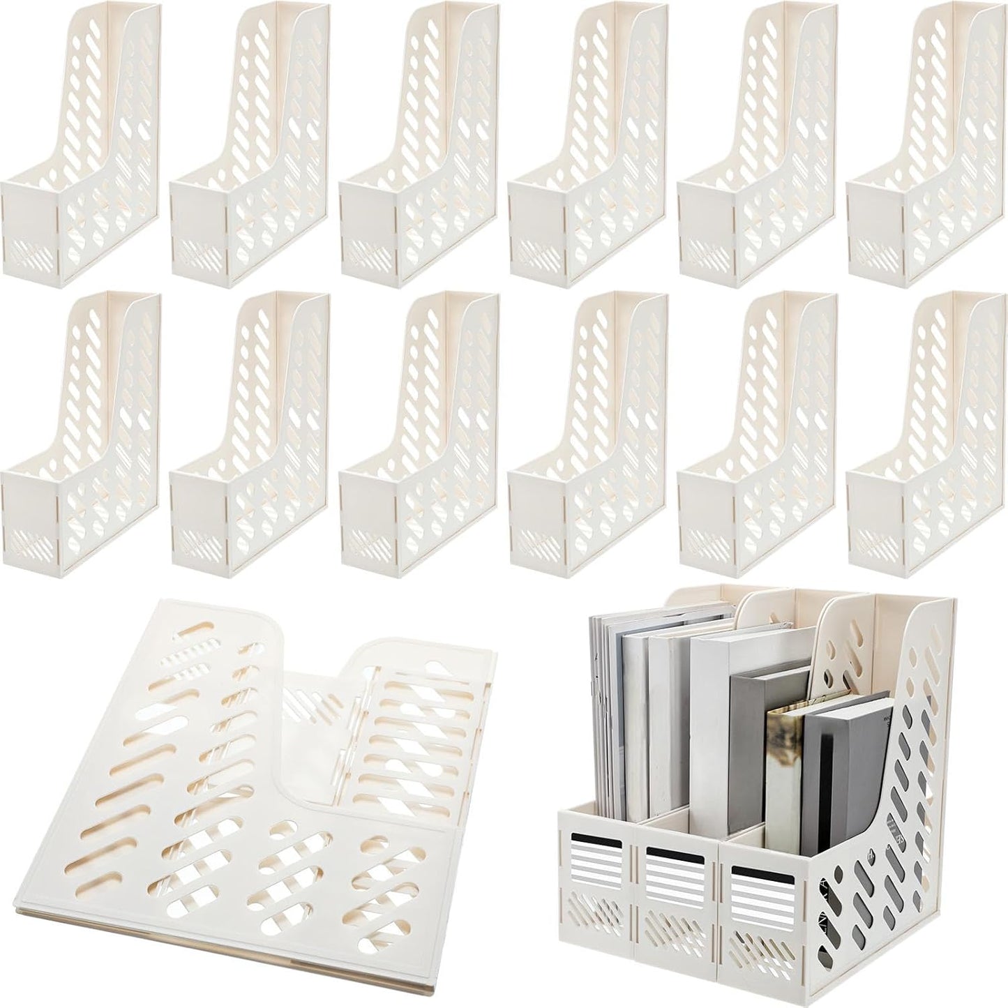 Glenmal 12 Pack Magazine Organizers for Desk - Durable & Practical