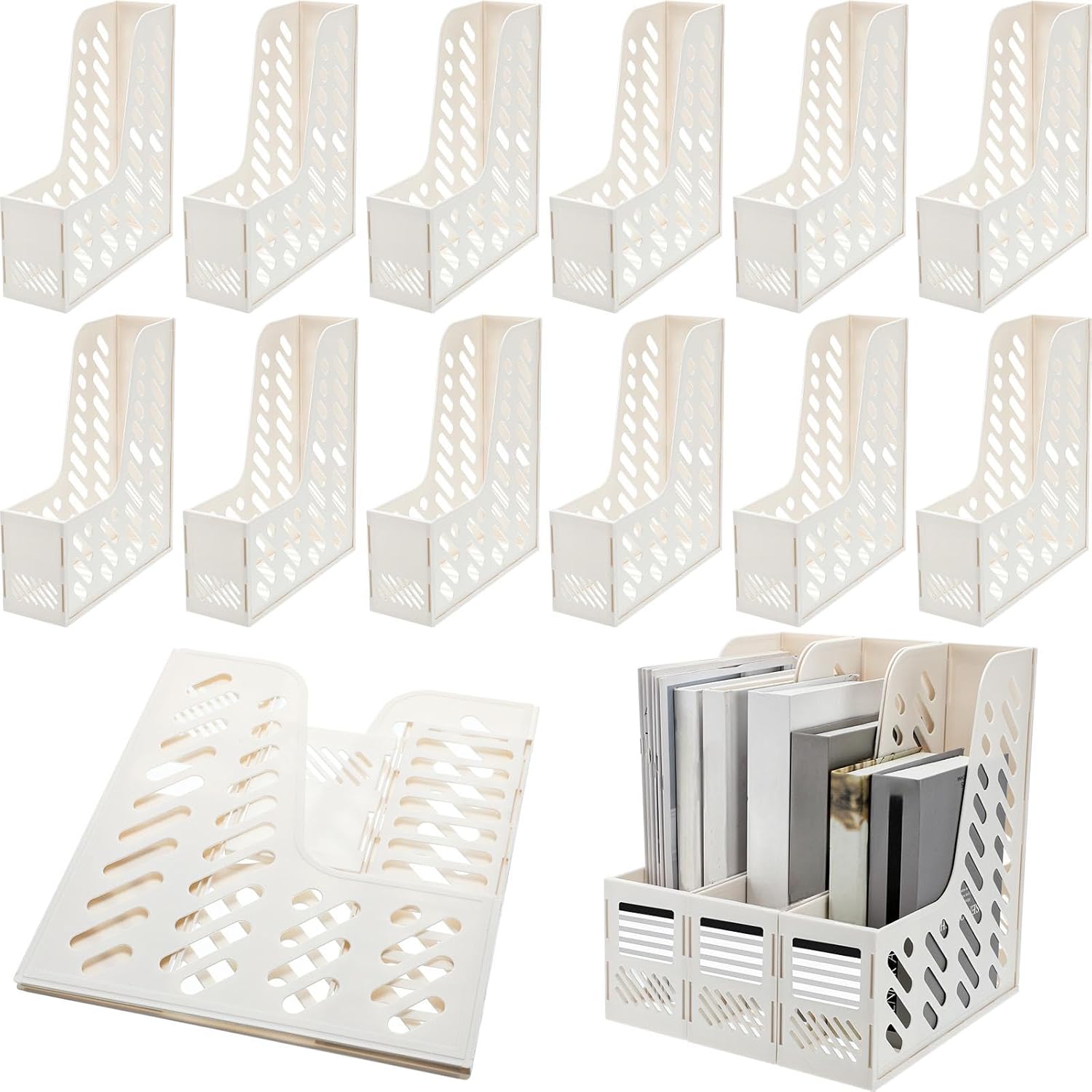 Glenmal 12 Pack Magazine Organizers for Desk - Durable & Practical