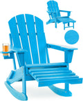 Folding Adirondack Rocking Chair 4-in-1 - Retractable Ottoman Comfort