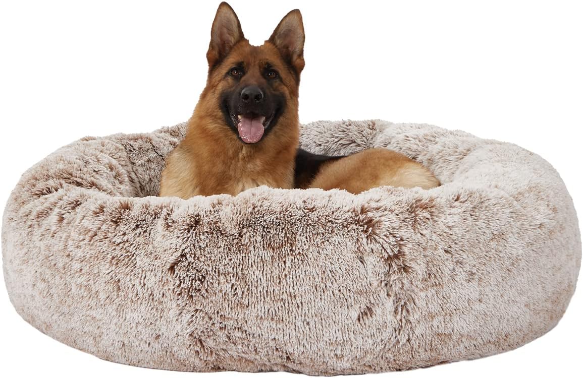 Calming Donut Dog Bed for Extra Large Dogs by Bedfolks