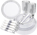 Silver Dinnerware Set 175pcs for Party and Weddings - Durable