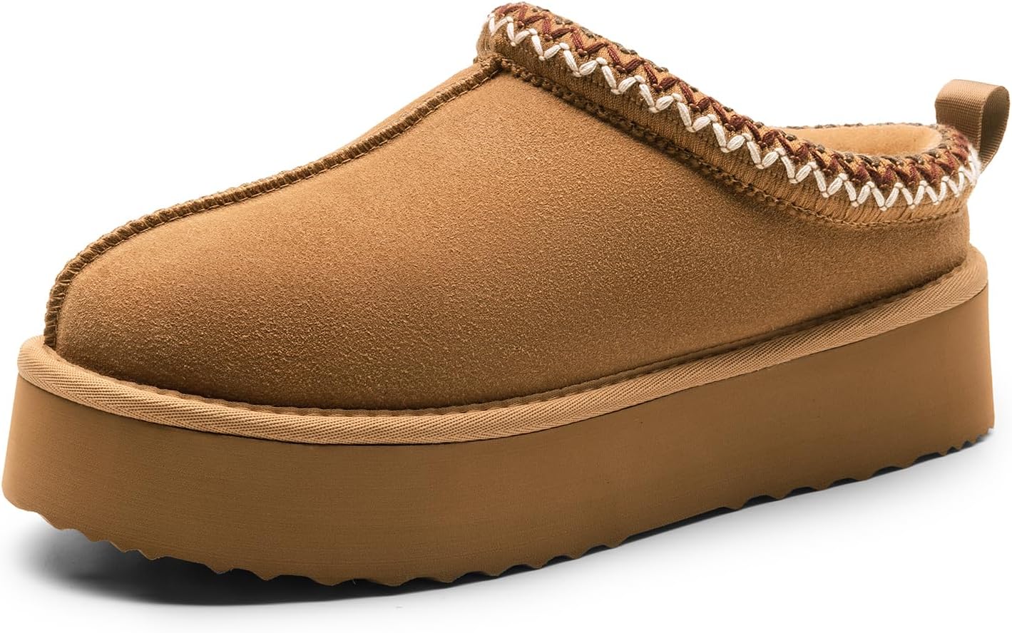 DREAM PAIRS Women's Genuine Suede Platform Slip-on Slippers