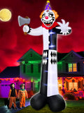 12 Ft Giant Halloween Inflatable Scary Clown with Axe - Night-Ready