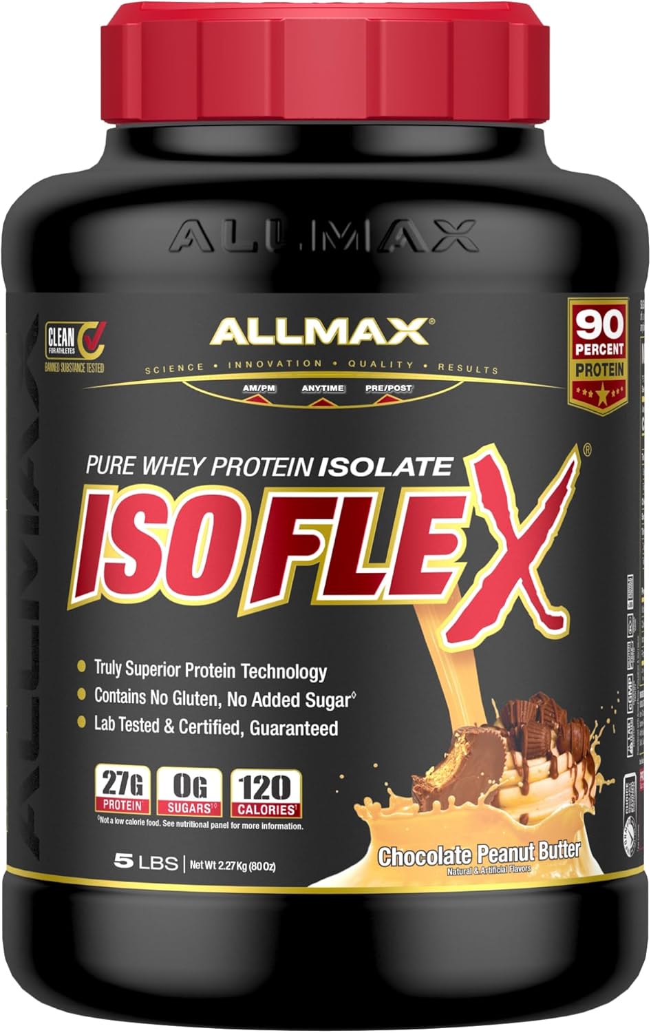 ISOFLEX Whey Protein Powder - 27g Protein, Chocolate Peanut Butter