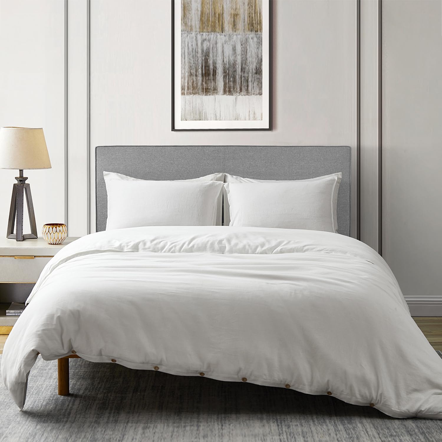DAPU Linen Duvet Cover Set - Soft Breathable Bedding