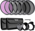 NEEWER 55mm Lens Filter Kit - UV, CPL, FLD, ND Set for DSLR