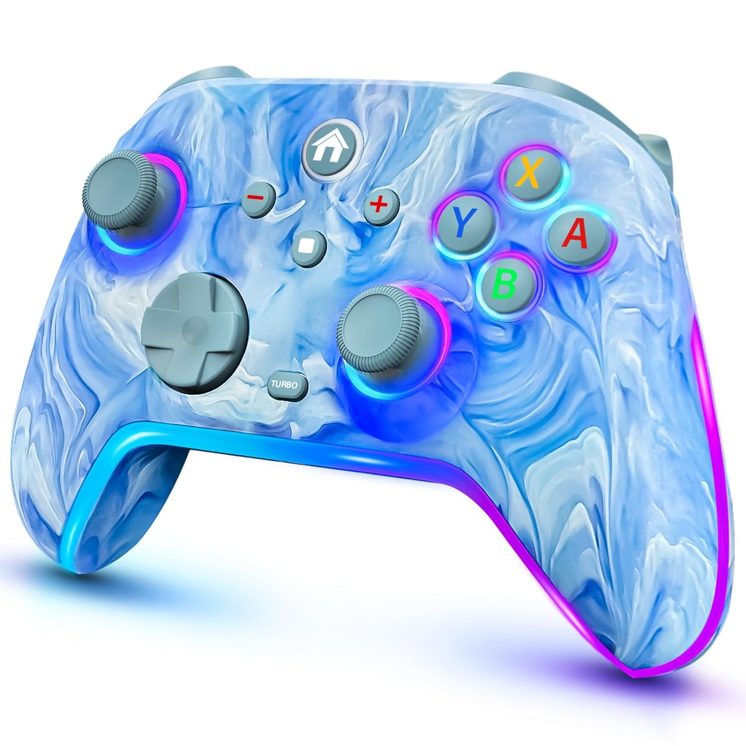 Wireless Switch Controllers with 10 Color Modes for Gaming Fun