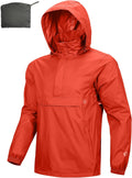 Men's Waterproof Packable Rain Pullover - Lightweight Outdoor Shell
