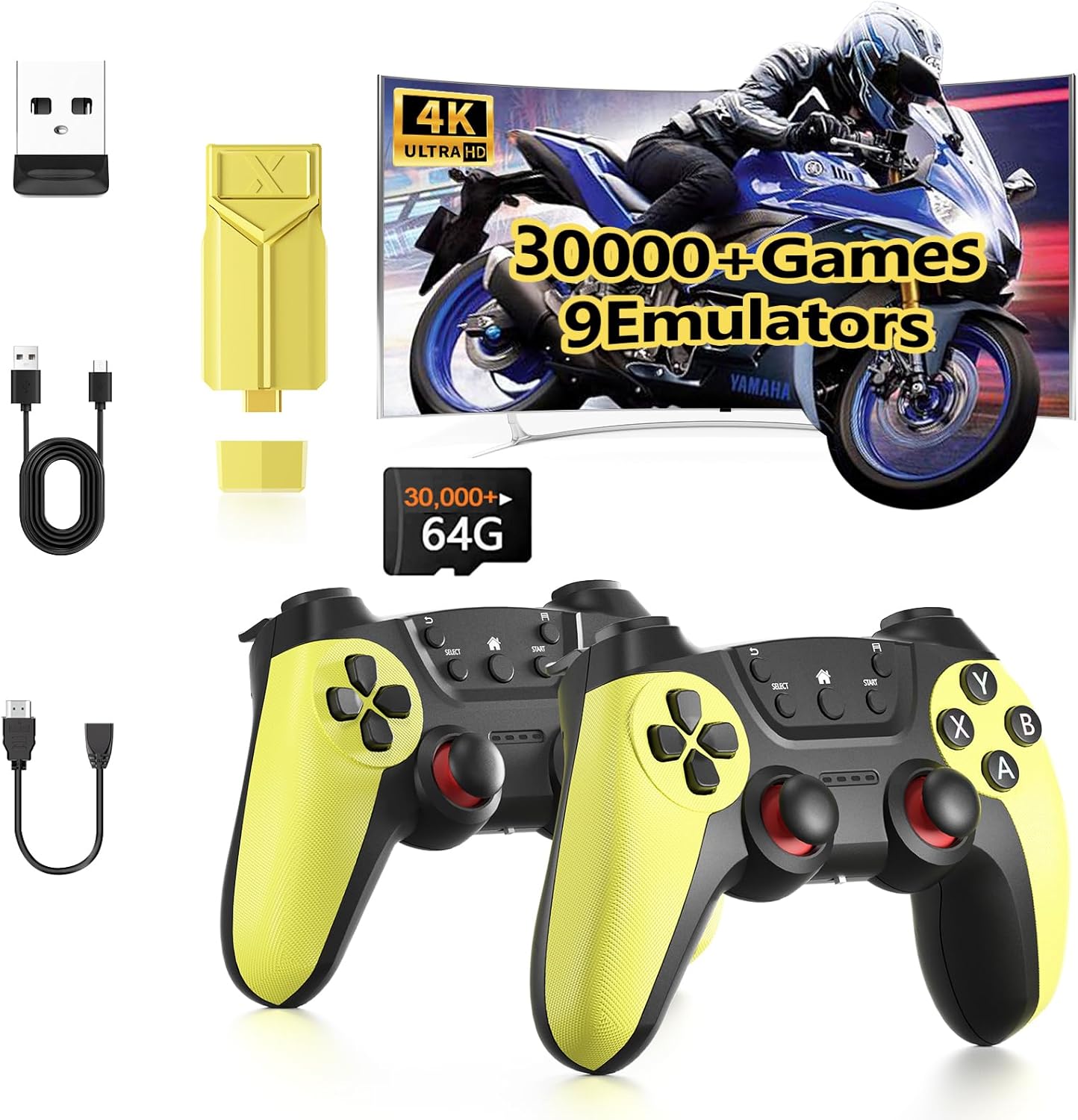 30000+ Wireless Retro Gaming Console with Dual Controllers