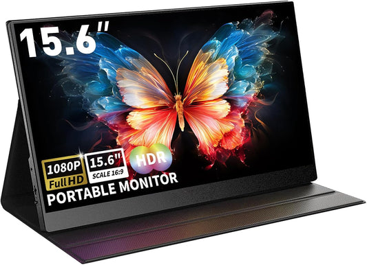 Portable Monitor 15.6in 1080P FHD with Smart Cover and Speakers