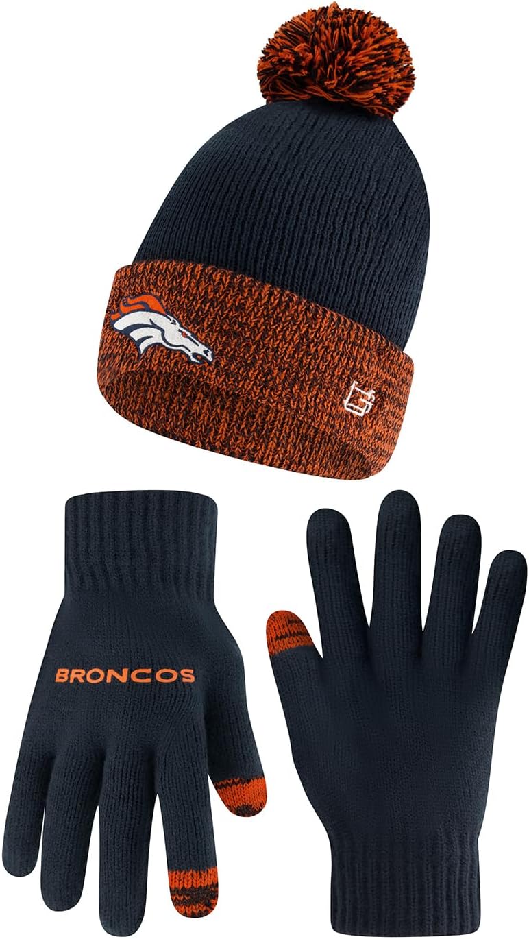 Ultra Game Kid's Super Soft Two Tone Winter Beanie and Gloves
