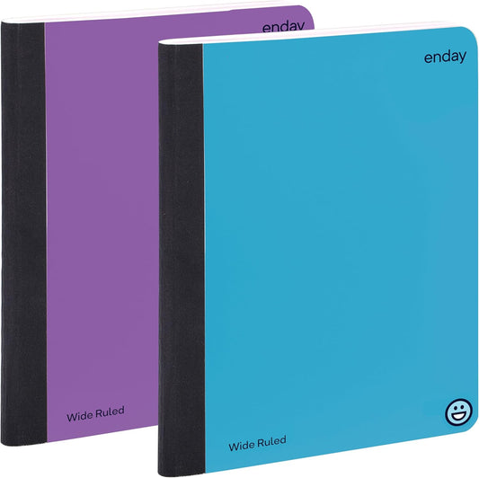 Enday 2 Pack Wide Ruled Composition Notebooks