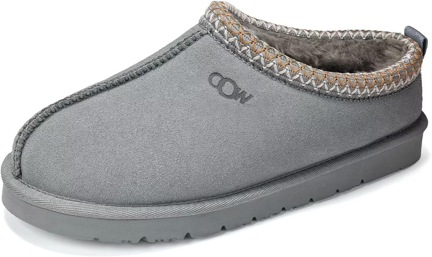 OOW Genuine Suede Slippers for Women with Memory Foam Comfort