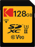 Kodak 128GB UHS-II U3 V90 SDXC Memory Card - Fast Transfer