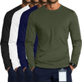 4 Pack Men's Long Sleeve Underscrub Shirts for Men - Crewneck Basics