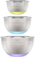 3-Piece Stainless Steel Mixing Bowls with Nonslip Base - Nesting Set
