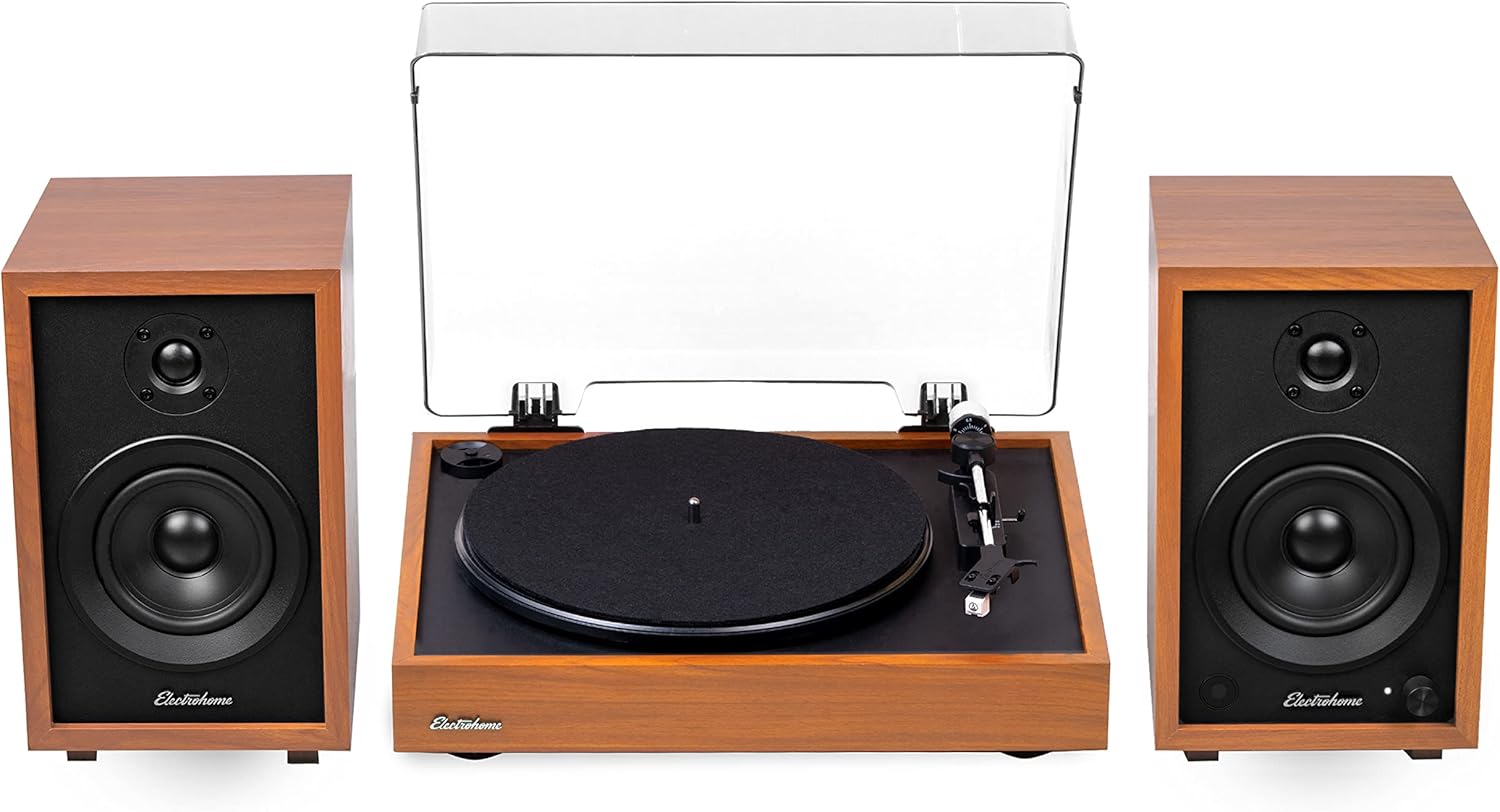 Electrohome Montrose Record Player: Bluetooth, Audio-Technica Stylus, Preamp