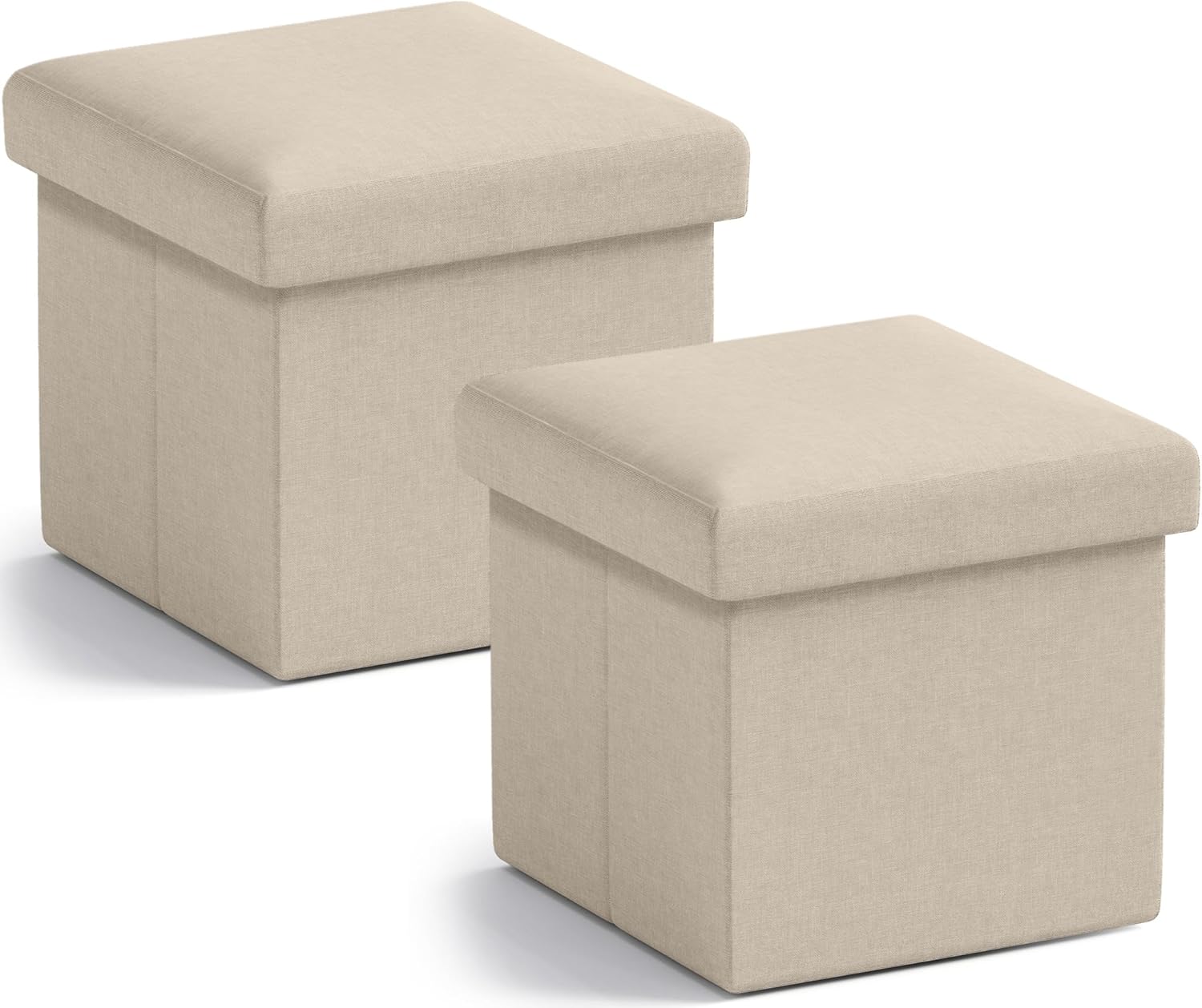 Ornavo Home Small Storage Ottoman Set of 2 for Versatile Use