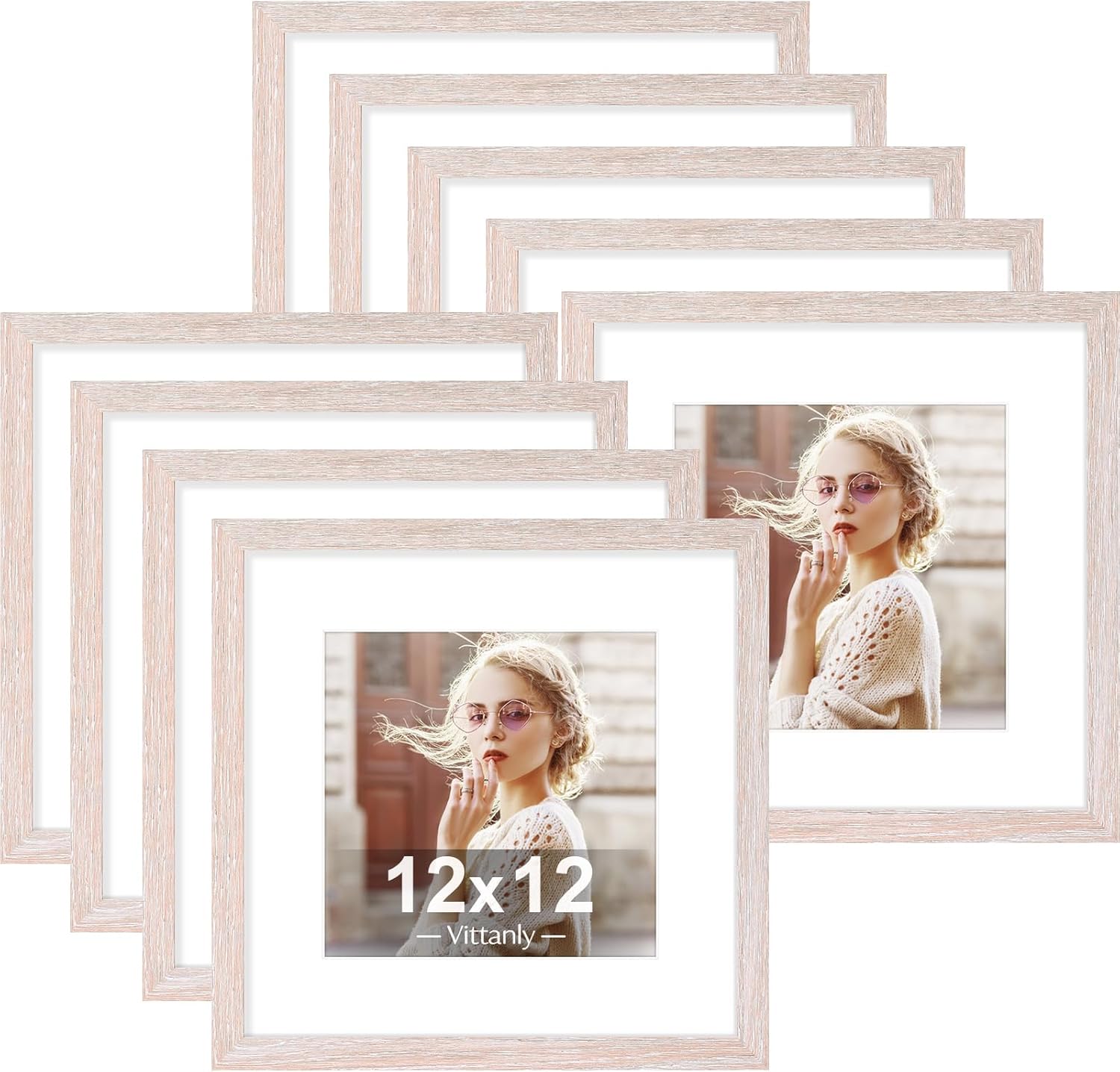 Vittanly 12x12 Picture Frames Set of 9 for Wall Display