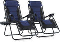 PHI VILLA Outdoor Patio Padded Zero Gravity Chair - Padded Recliner