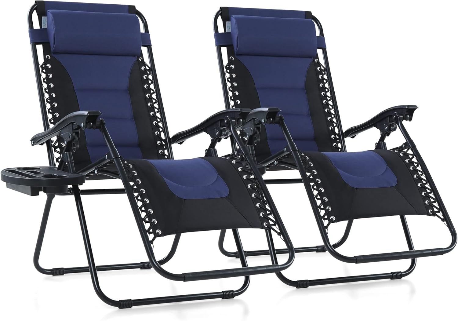 PHI VILLA Outdoor Patio Padded Zero Gravity Chair Set of 2