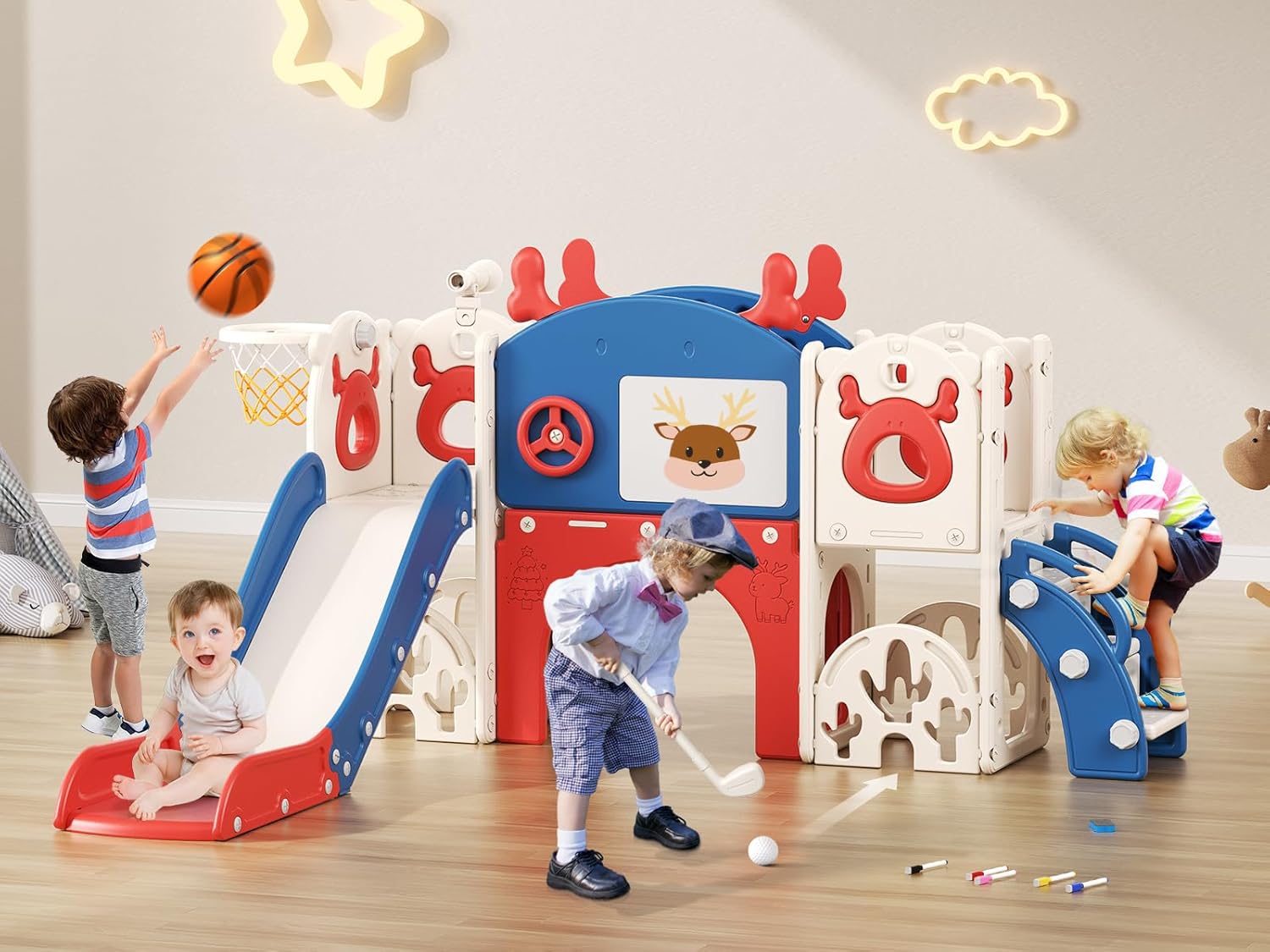 Toddler Slide Playset with 11 Activities for Fun and Safety